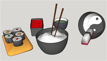 日式料理寿司SU模型 免费sketchup模型下载