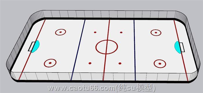 曲棍球球场运动场SU模型