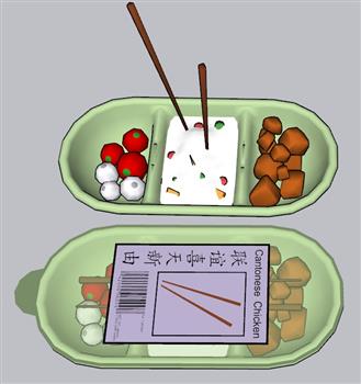 水果捞冰淇淋美食SU模型