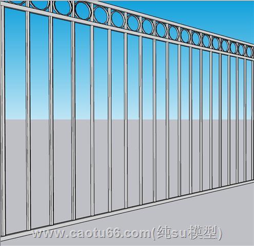 栏杆护栏SU模型