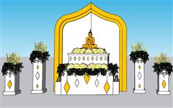 佛教神台佛像SU模型