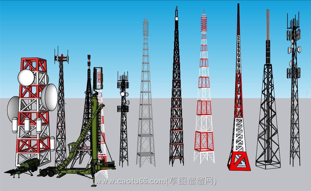 信号塔通信塔电塔SU模型