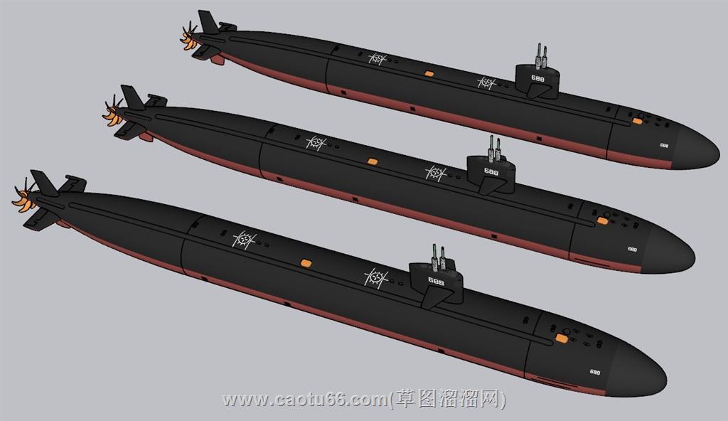 潜水艇核潜艇武器SU模型