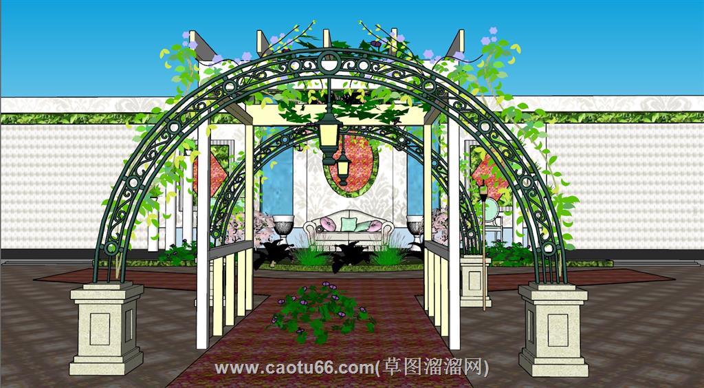 露天婚礼拱门SU模型