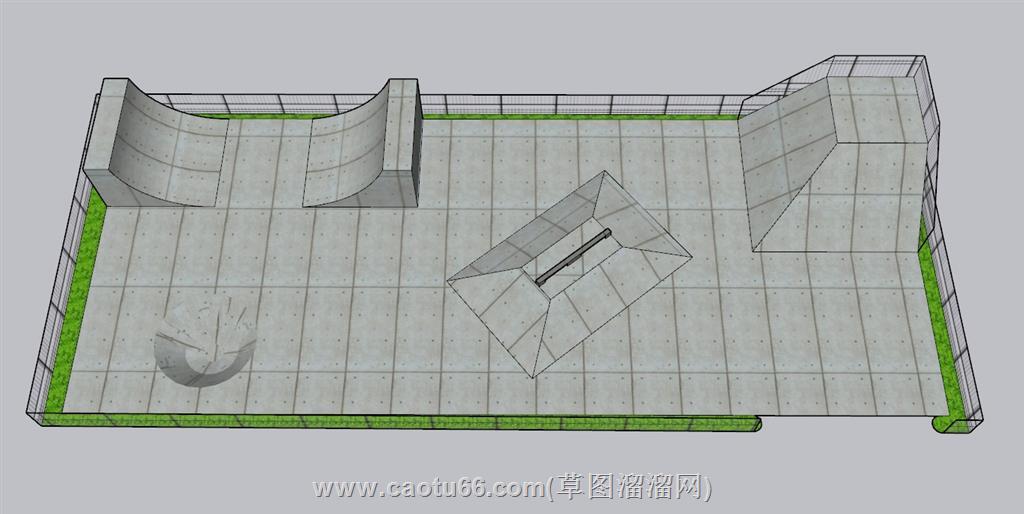 滑板场SU模型