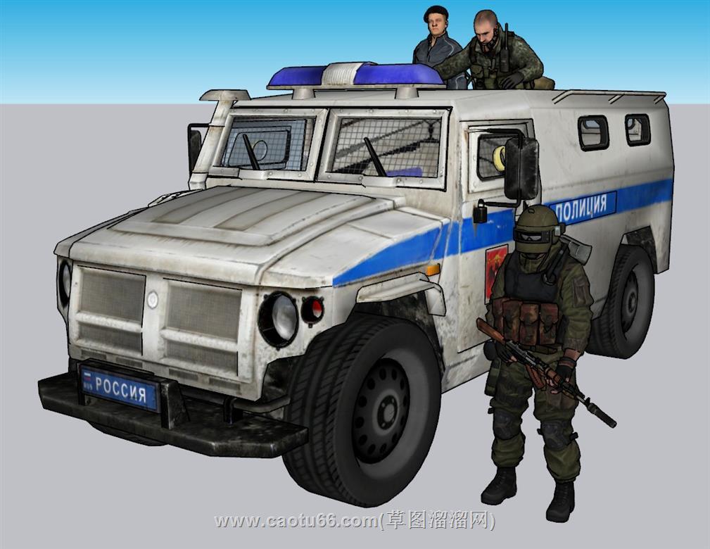战车士兵SU模型