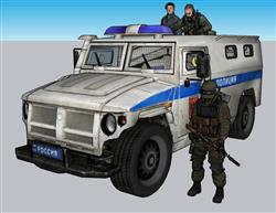 战车士兵SU模型