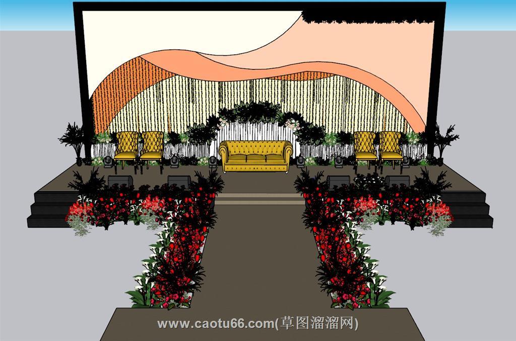 婚礼婚庆舞台SU模型