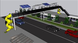 人行天桥道路SU模型