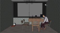 审讯室监狱牢房SU模型