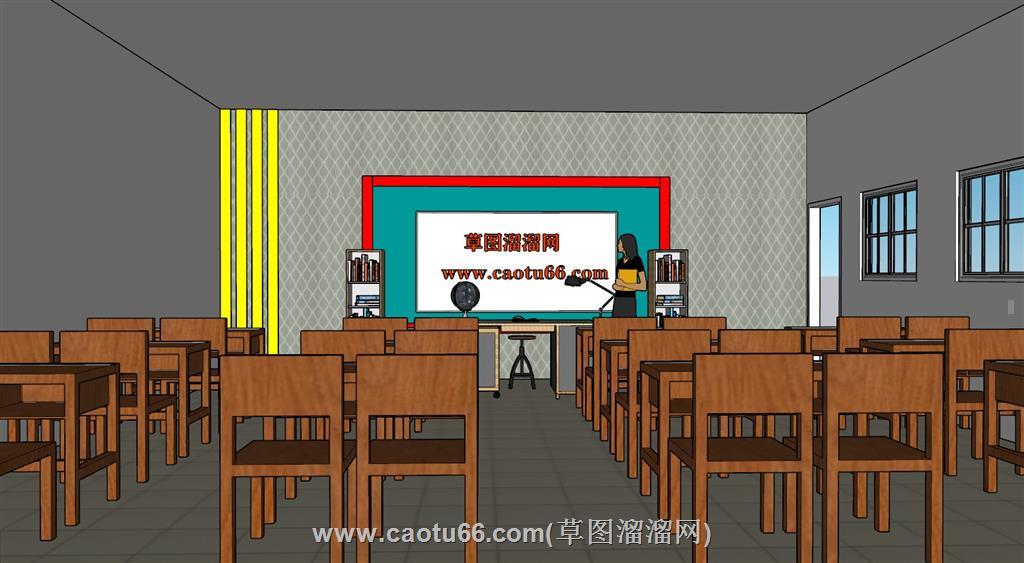 学校教室课堂SU模型