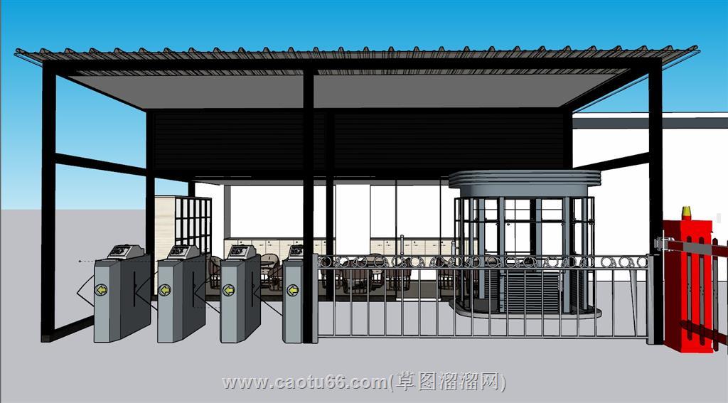 安检人行道闸机SU模型
