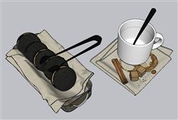 奥利奥饼干牛奶杯SU模型
