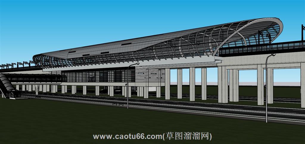 轻轨火车站SU模型
