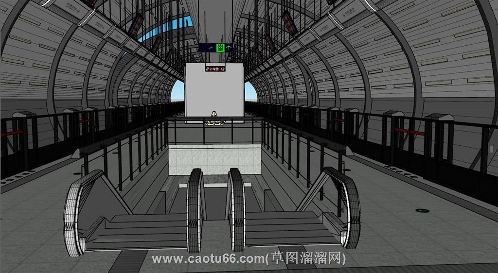 地铁站SU模型