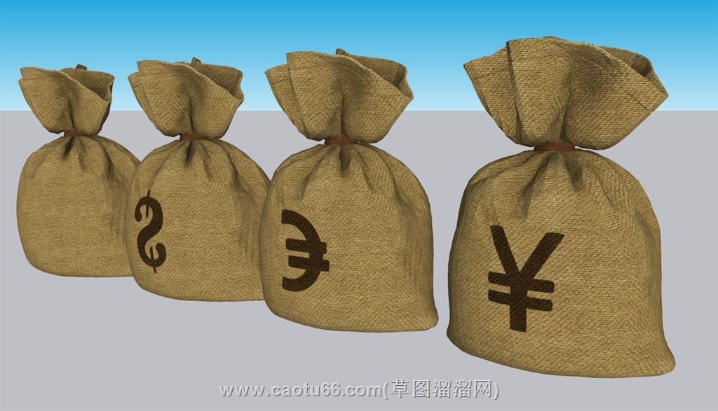 麻袋钱袋口袋SU模型