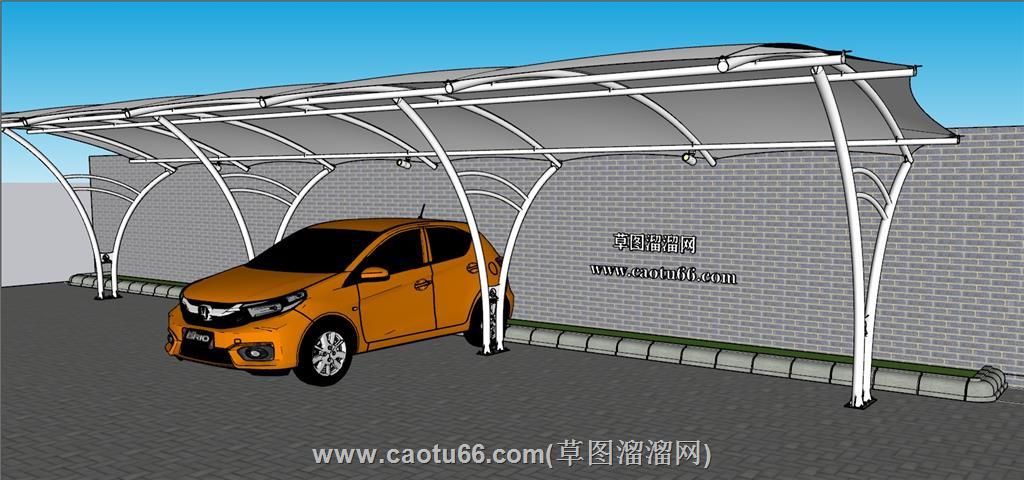 汽车停车棚SU模型