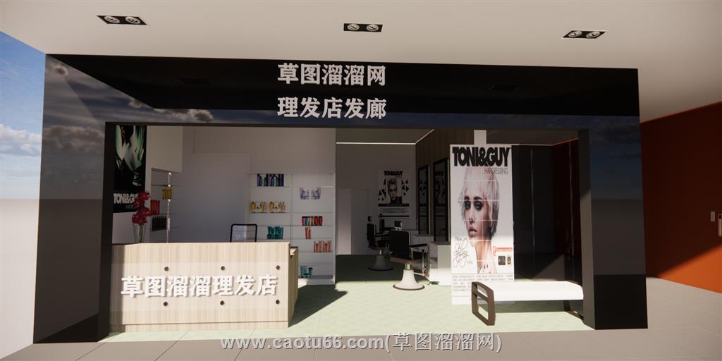 美发店理发店发廊SU模型