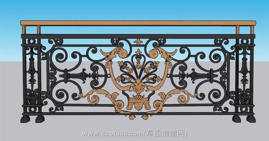 铁艺栏杆护栏SU模型