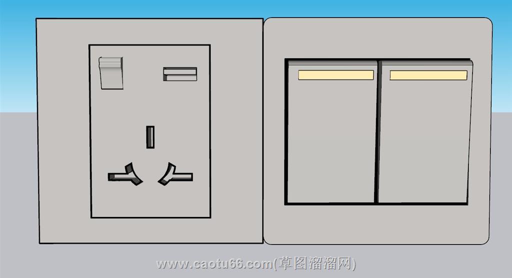 五金按钮开关SU模型