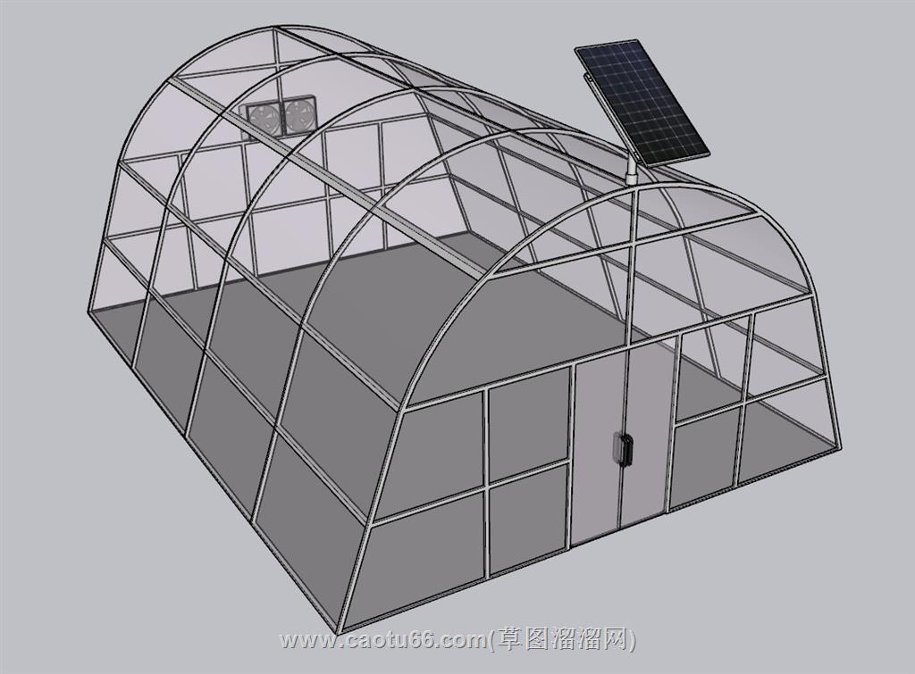 太阳能板阳光棚蔬菜大棚SU模型