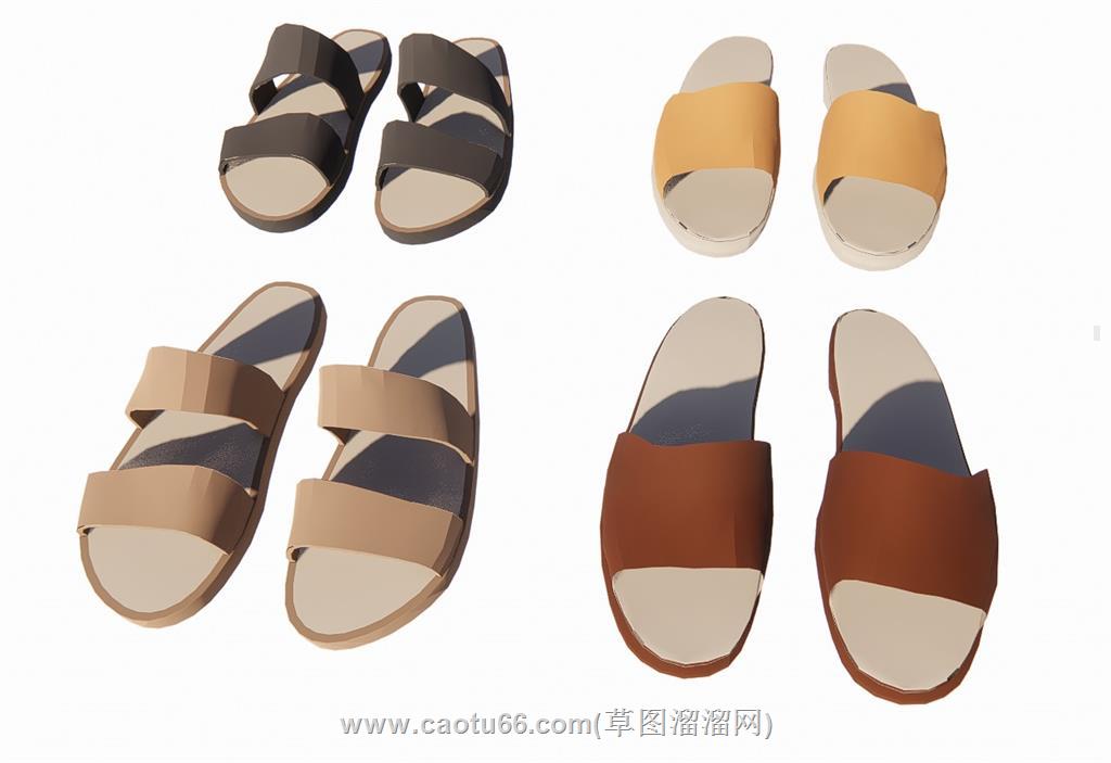 凉鞋拖鞋男鞋SU模型