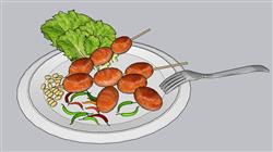 食物美食刀叉SU模型