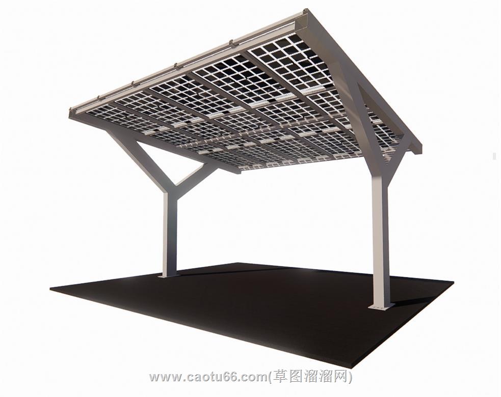 太阳能板停车棚SU模型