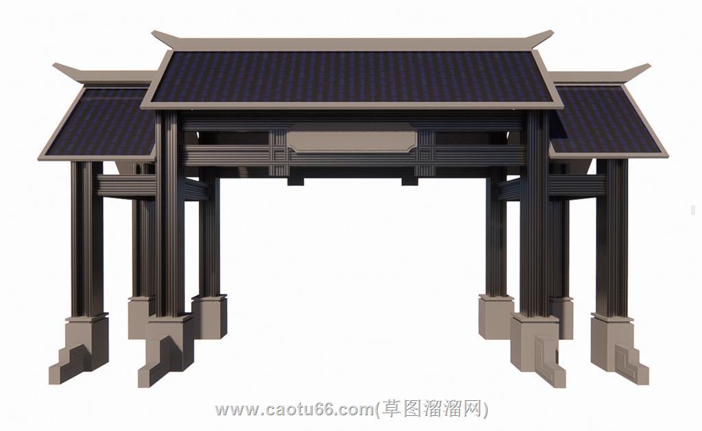 门楼牌坊SU模型
