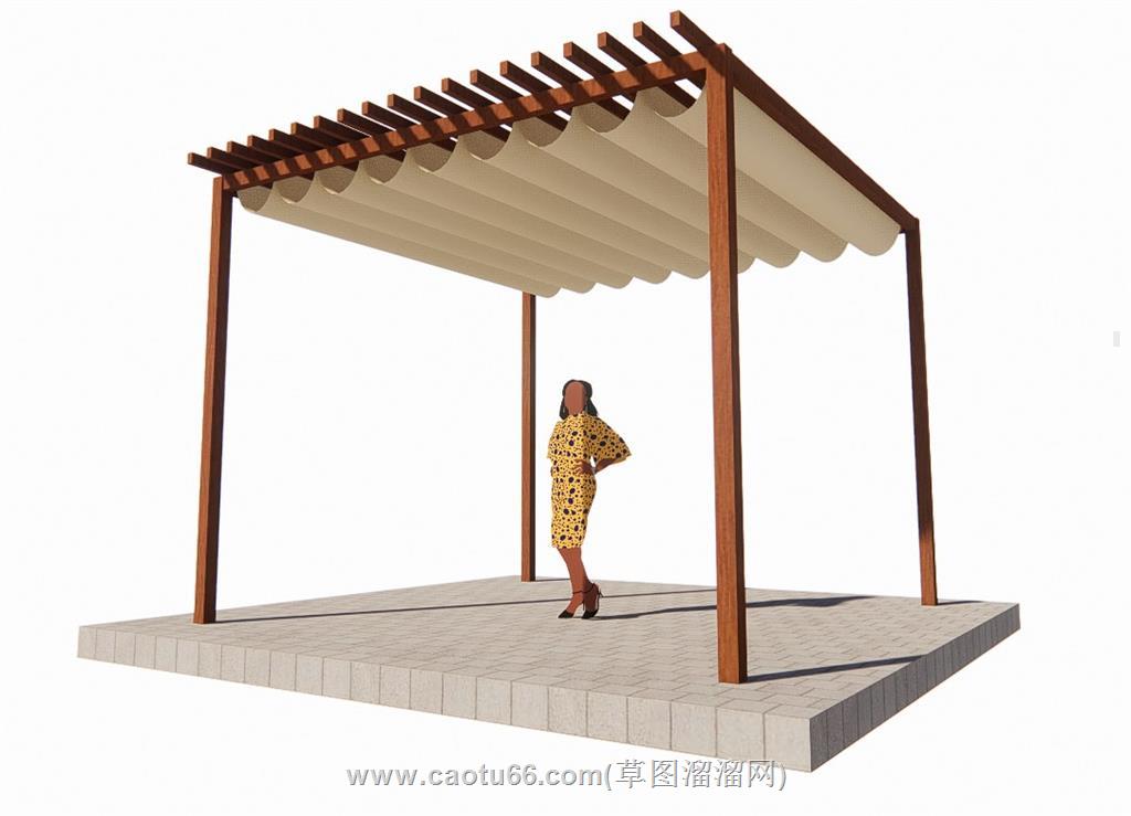 廊架SU模型