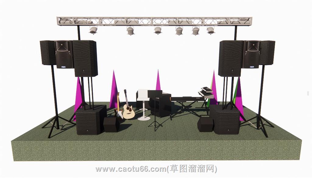 户外舞台桁架SU模型