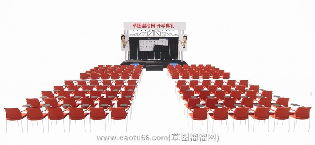 户外舞台演讲台SU模型