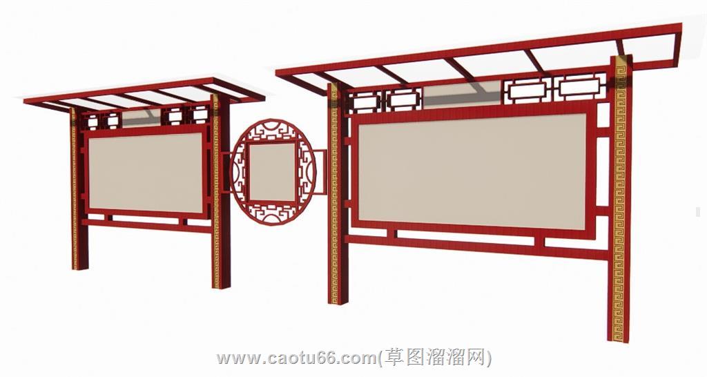 宣传栏SU模型