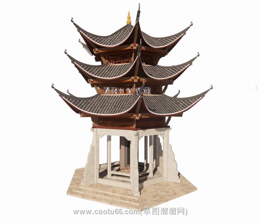 亭子仿古亭凉亭SU模型