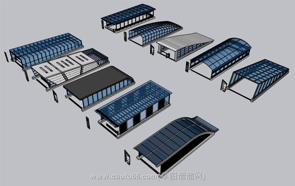地下车库出入口SU模型