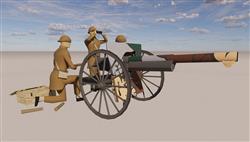 二战炮兵大炮SU模型