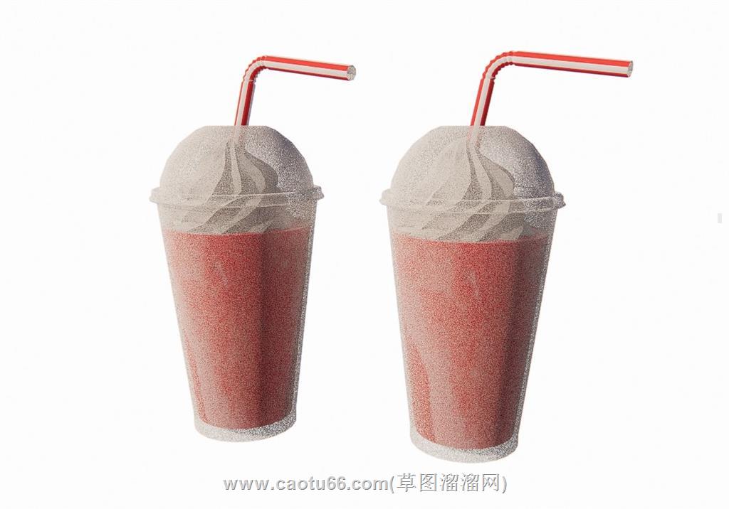 冰激凌饮料吸管SU模型