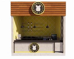奶茶店店面SU模型