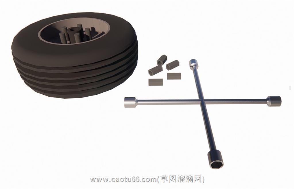 轮胎修理工具SU模型