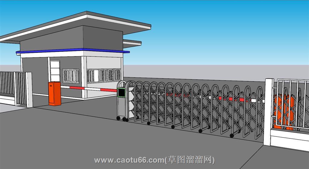 大门口电动门SU模型