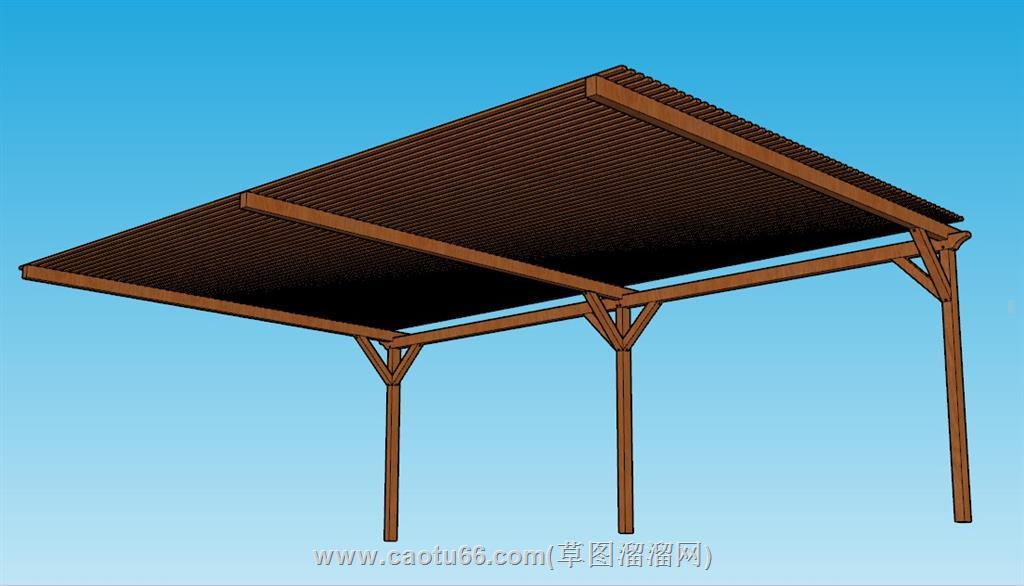 廊架SU模型