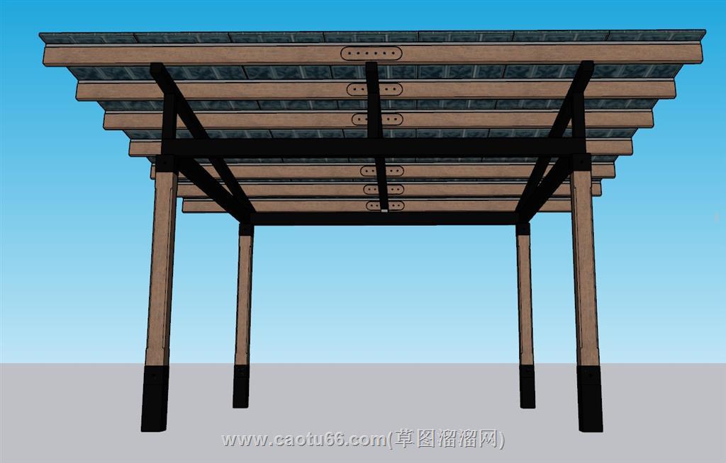 挡棚廊架SU模型
