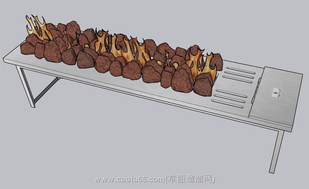 烤红薯烧烤架SU模型