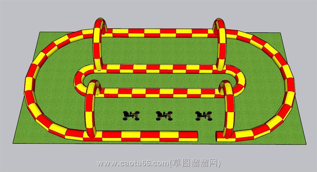 卡丁车赛道SU模型
