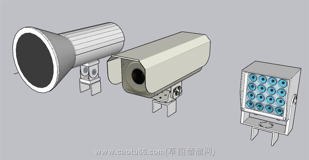 监控探头摄像头SU模型