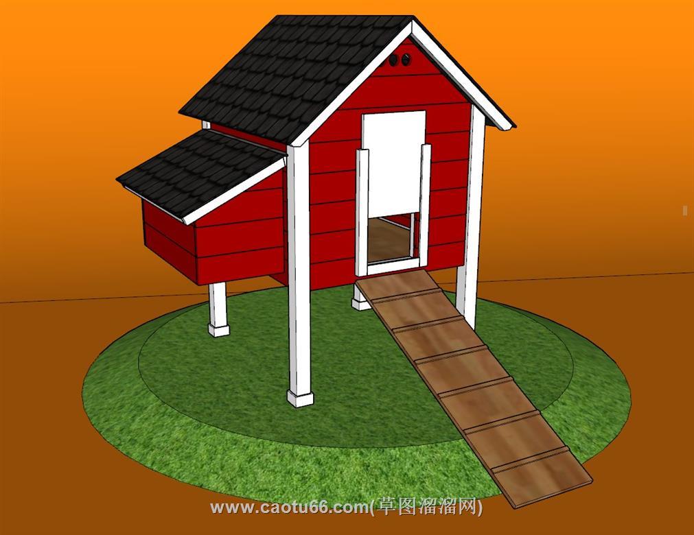 鸡舍SU模型