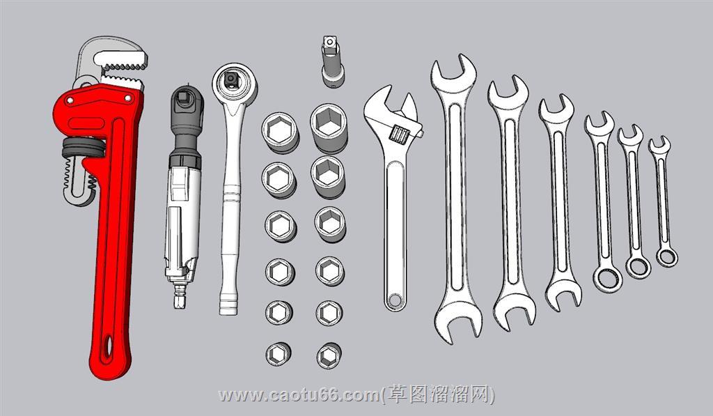 五金扳手工具SU模型