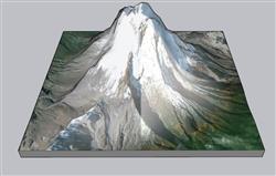 雪山山脉山体SU模型