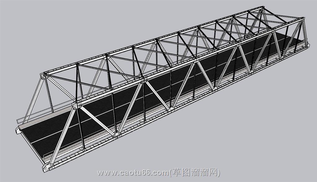 公路铁拉桥SU模型