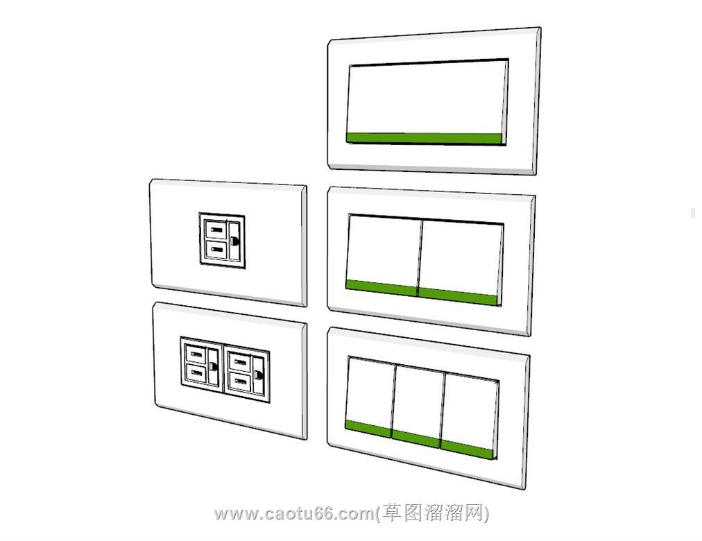 按钮开关SU模型